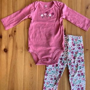 Carter's Baby Girl Long-sleeve Set, Dusty Rose, Size 12M